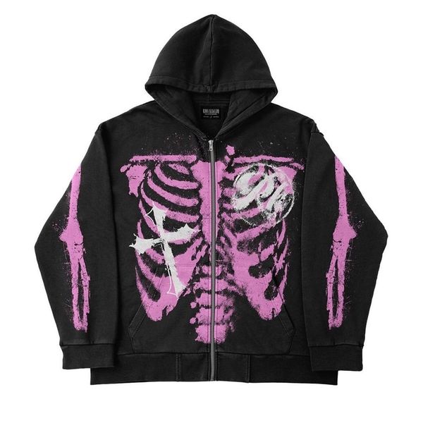 women's hoodies sweatshirts europe and america skull zip hoodie y2k harajuku loose long sleeve streetwear gothic punk oversized sweatsh, Black
women's hoodies sweatshirts europe and america skull zip hoodie y2k harajuku loose long sleeve streetwear gothic punk oversized sweatsh, Black