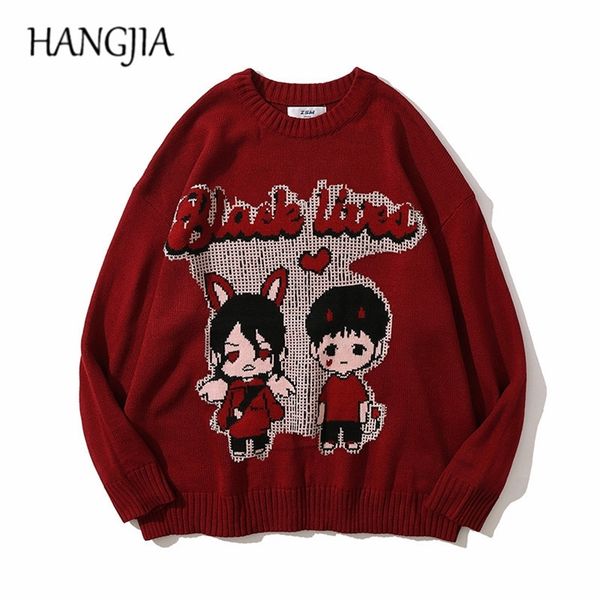 mens sweaters funny black lived couples printed pullover knitwear men oversized japanese anime cartoon knitted sweater women 220901, White;black
mens sweaters funny black lived couples printed pullover knitwear men oversized japanese anime cartoon knitted sweater women 220901, White;black