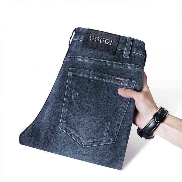 jeans gouoi men's autumn and winter style korean fashion elastic slim fit small feet european high-end brand pants, Blue
jeans gouoi men's autumn and winter style korean fashion elastic slim fit small feet european high-end brand pants, Blue