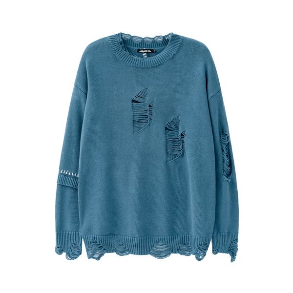men's hoodies sweatshirts pullover autumn men's sweater round neck destroy loose knitted sweaters, Black
men's hoodies sweatshirts pullover autumn men's sweater round neck destroy loose knitted sweaters, Black