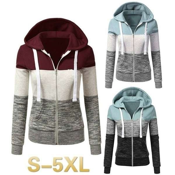 women's hoodies sweatshirts women colorblock autumn casual drawstring zip up sweatshirt fashion patchwork hooded sport female hoodie ja, Black
women's hoodies sweatshirts women colorblock autumn casual drawstring zip up sweatshirt fashion patchwork hooded sport female hoodie ja, Black