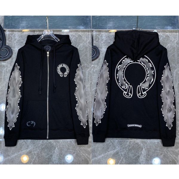classic luxury men's sweatshirts ch designer hoodie fashion men women horseshoe sanskrit loose zipper jacket pullover hooded coat swea, Black
classic luxury men's sweatshirts ch designer hoodie fashion men women horseshoe sanskrit loose zipper jacket pullover hooded coat swea, Black