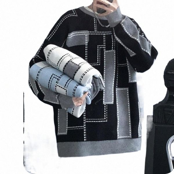men's sweaters men's sweaters knit sweater autumn plaid trend ins round neck pullover blouse 2021 all-match casual j1iz#, White;black
men's sweaters men's sweaters knit sweater autumn plaid trend ins round neck pullover blouse 2021 all-match casual j1iz#, White;black
