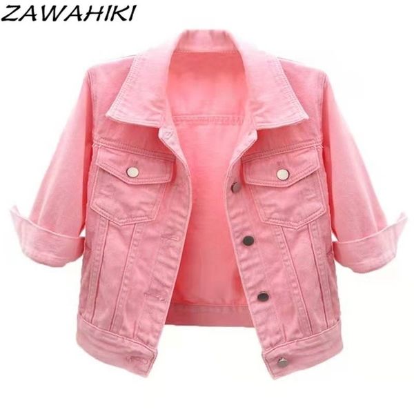womens jackets zawahiki denim jackets women candy color solid short slim vintage casaco feminino three quarter sleeve jaqueta feminina 2209, Black;brown
womens jackets zawahiki denim jackets women candy color solid short slim vintage casaco feminino three quarter sleeve jaqueta feminina 2209, Black;brown