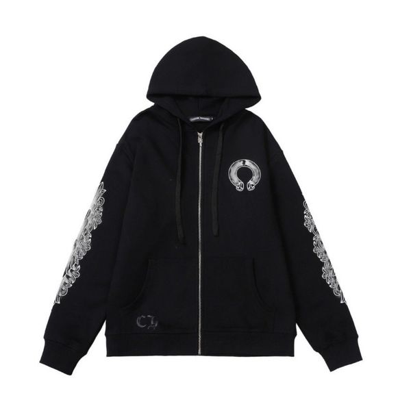 classic luxury men's sweatshirts brand ch designer hoodie fashion men women horseshoe sanskrit loose zipper jacket pullover hooded coa, Black
classic luxury men's sweatshirts brand ch designer hoodie fashion men women horseshoe sanskrit loose zipper jacket pullover hooded coa, Black