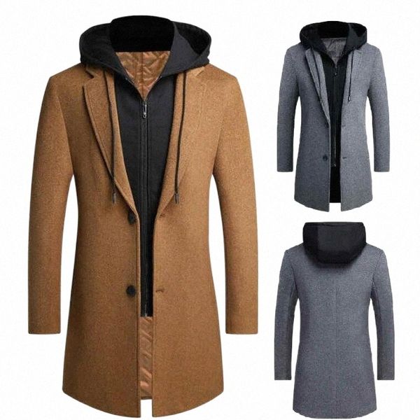 men's wool & blends men's wool & blends men coat warm detachable hat winter outwear woolen trenchs mid-length jacket overcoat sing, Black
men's wool & blends men's wool & blends men coat warm detachable hat winter outwear woolen trenchs mid-length jacket overcoat sing, Black