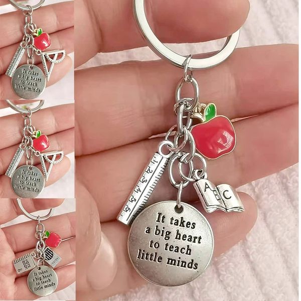 keychain ruler compass pen case book it takes a big heart to teacher's red apple, Silver
keychain ruler compass pen case book it takes a big heart to teacher's red apple, Silver