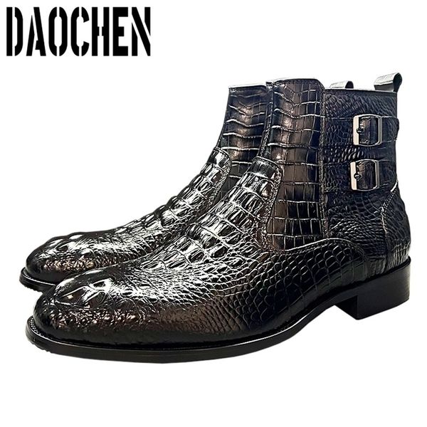 boots luxury men ankle shoes black brown printed zipper chelsea double buckle genuine leather dress men's 220831
boots luxury men ankle shoes black brown printed zipper chelsea double buckle genuine leather dress men's 220831