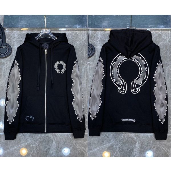 luxury classic men's sweatshirts ch designer hoodie fashion men women horseshoe sanskrit loose zipper jacket pullover hooded coat swea, Black
luxury classic men's sweatshirts ch designer hoodie fashion men women horseshoe sanskrit loose zipper jacket pullover hooded coat swea, Black