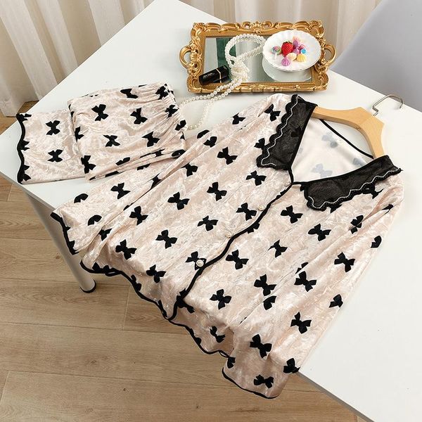 long sleeve casual home sleepwear clothing intimate lingerie autumn women, Black;red
long sleeve casual home sleepwear clothing intimate lingerie autumn women, Black;red