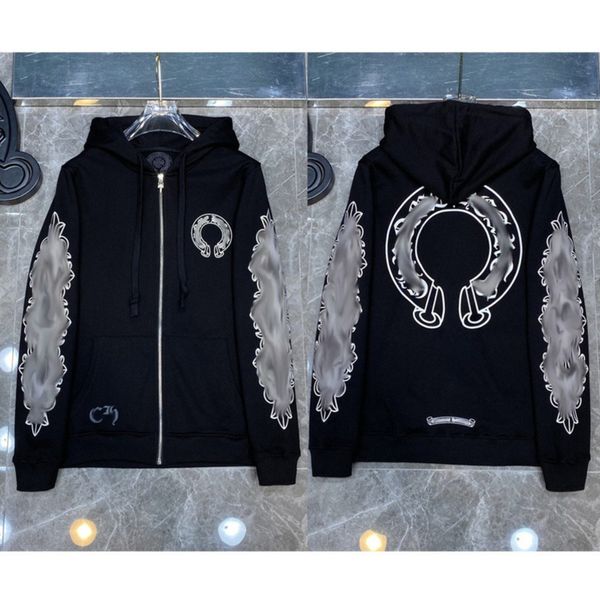classic luxury men's sweatshirts ch designer hoodie fashion men women horseshoe sanskrit loose zipper jacket pullover hooded coat swea, Black
classic luxury men's sweatshirts ch designer hoodie fashion men women horseshoe sanskrit loose zipper jacket pullover hooded coat swea, Black