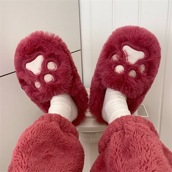 slippers women home slipper winter lovely red bear paw plush cotton women's non slip thick bottom half cover heel warm 220901, Black
slippers women home slipper winter lovely red bear paw plush cotton women's non slip thick bottom half cover heel warm 220901, Black