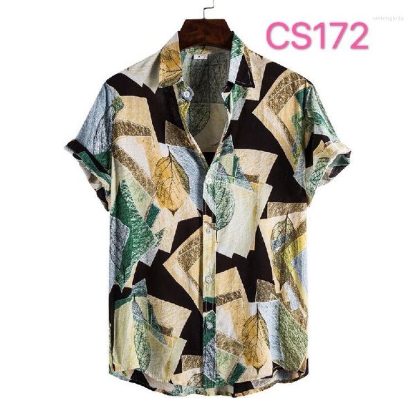 men's dress shirts summer men's printed lapel short-sleeved shirt casual slim streetwear designer, White;black
men's dress shirts summer men's printed lapel short-sleeved shirt casual slim streetwear designer, White;black