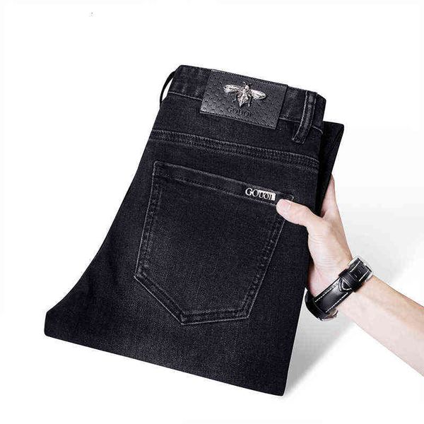 jeans gouoi men's autumn and winter style korean fashion youth elastic slim fit small feet high-end brand pantsmmel, Blue
jeans gouoi men's autumn and winter style korean fashion youth elastic slim fit small feet high-end brand pantsmmel, Blue