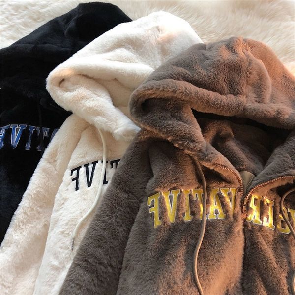 women's hoodies sweatshirts lamb plush winter clothes vintage letter embroidery thickened sweatshirt loose and lazy coat 220901, Black
women's hoodies sweatshirts lamb plush winter clothes vintage letter embroidery thickened sweatshirt loose and lazy coat 220901, Black