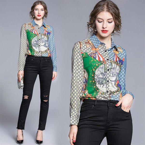 2020 luxury women's designer shirt plus size elegant long sleeve lapel neck printed ladies button blouses slim runway office shirt299v, White
2020 luxury women's designer shirt plus size elegant long sleeve lapel neck printed ladies button blouses slim runway office shirt299v, White