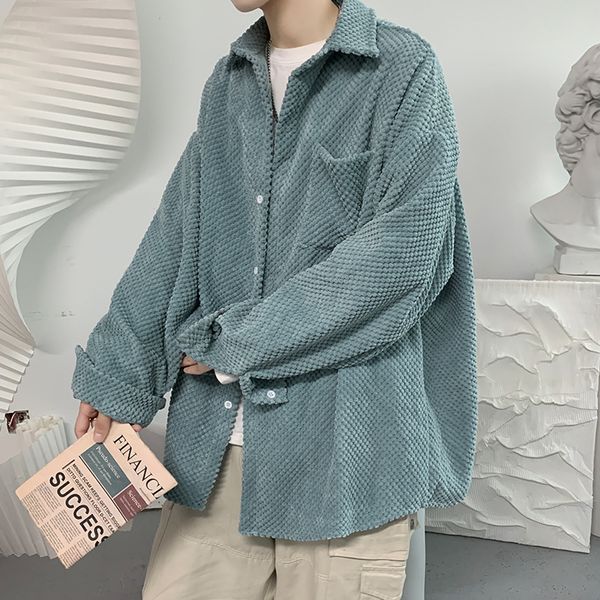 men s casual shirts autumn corduroy men shirt solid color man streetwear loose long sleeved 220901, White;black
men s casual shirts autumn corduroy men shirt solid color man streetwear loose long sleeved 220901, White;black