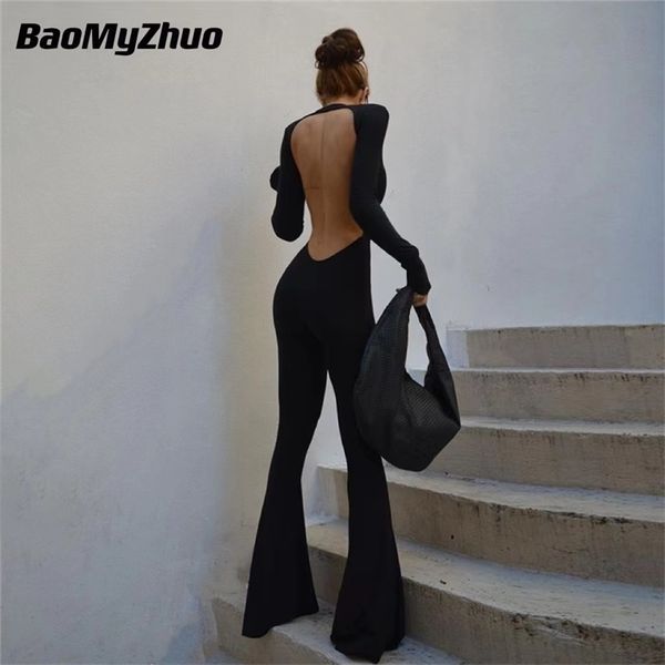 women's jumpsuits rompers y2k backless o neck stretchy bodycon women casual flare pants solid black slim streetwear 220901, Black;white
women's jumpsuits rompers y2k backless o neck stretchy bodycon women casual flare pants solid black slim streetwear 220901, Black;white