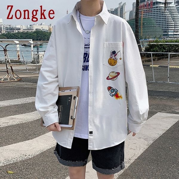 men s casual shirts zongke for clothing summer printed white long sleeve japanese fashion harajuku 5xl 220901, White;black
men s casual shirts zongke for clothing summer printed white long sleeve japanese fashion harajuku 5xl 220901, White;black