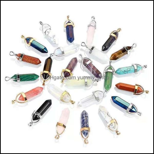 charms sier gold metal natural stone pillar pendum charms chakra hexagonal prism healing crystal reiki point pendants for necklace je dhni1, Bronze;silver
charms sier gold metal natural stone pillar pendum charms chakra hexagonal prism healing crystal reiki point pendants for necklace je dhni1, Bronze;silver
