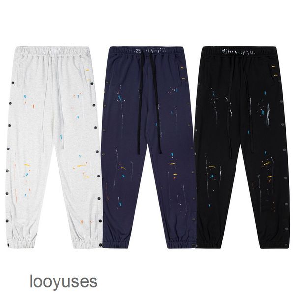 galleryes graffiti pants dept splash sweatpant button designer men's women's loose casual leggings, Black
galleryes graffiti pants dept splash sweatpant button designer men's women's loose casual leggings, Black