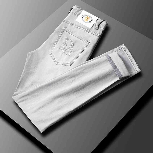 men's jeans spring and summer grey jeans men's fashion slim fit small foot elastic medium waist trousers wsww, Blue
men's jeans spring and summer grey jeans men's fashion slim fit small foot elastic medium waist trousers wsww, Blue
