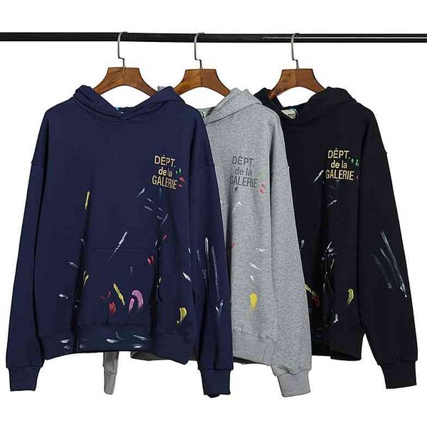 designer gallerydept couples hoodies graffiti splash paint washed vintage loose men's women's high street fashion, Black
designer gallerydept couples hoodies graffiti splash paint washed vintage loose men's women's high street fashion, Black