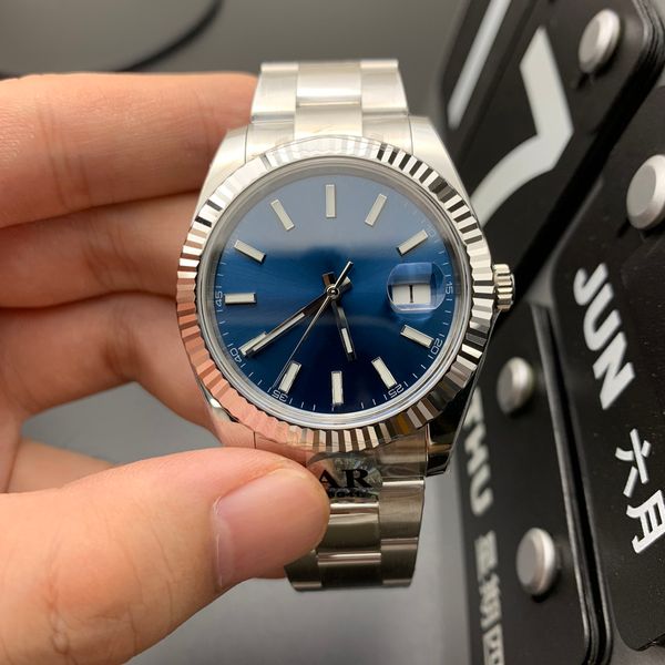 men's watch bright blue dial 41mm scratch resistant blue crystal small window convex lens magnifying calendar luminous automatic machin, Slivery;brown
men's watch bright blue dial 41mm scratch resistant blue crystal small window convex lens magnifying calendar luminous automatic machin, Slivery;brown