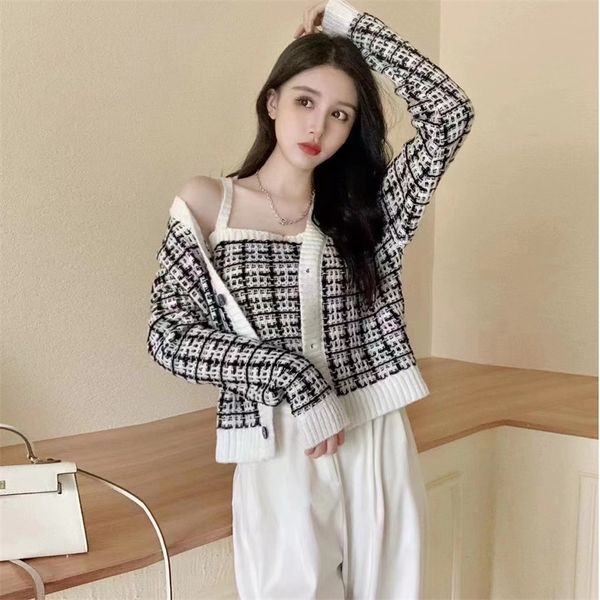 womens jackets knitwear womens autumn korean version fresh short plaid longsleeved knitted twopiece coat womens clothing 220901, Black;brown
womens jackets knitwear womens autumn korean version fresh short plaid longsleeved knitted twopiece coat womens clothing 220901, Black;brown
