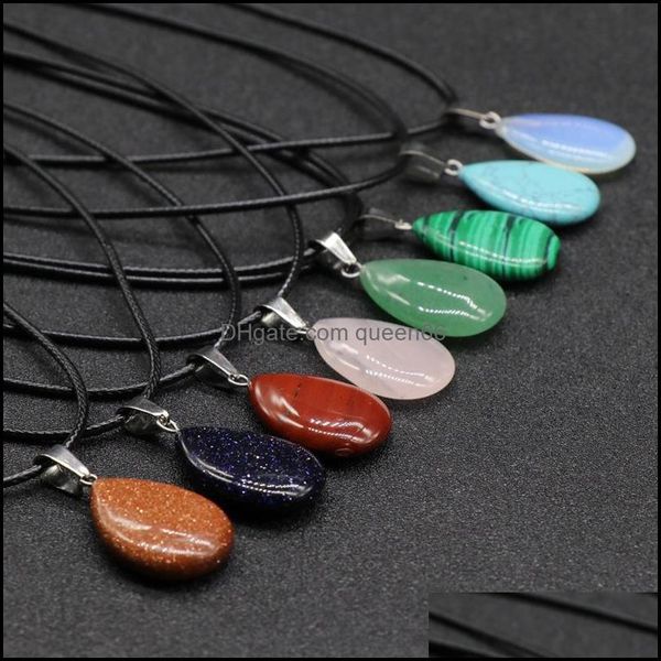 pendant necklaces flat stone crystal quartz opal teardrop pendant necklace leather chains for men women fashion jewelry drop delive dhiv9, Silver
pendant necklaces flat stone crystal quartz opal teardrop pendant necklace leather chains for men women fashion jewelry drop delive dhiv9, Silver