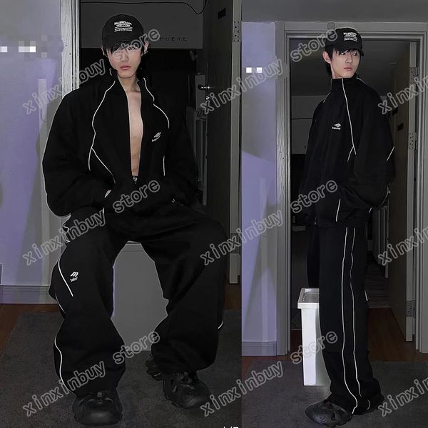 xinxinbuy men designer coats set reflective tape letter embroidery tracksuit women black white blue s-2xl, Black;brown
xinxinbuy men designer coats set reflective tape letter embroidery tracksuit women black white blue s-2xl, Black;brown