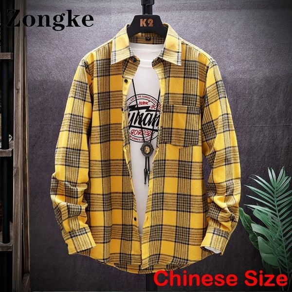 men s casual shirts zongke yellow plaid for fashion clothing chinese size 2xl blouse shirt long sleeve harajuku arrivals 220901, White;black
men s casual shirts zongke yellow plaid for fashion clothing chinese size 2xl blouse shirt long sleeve harajuku arrivals 220901, White;black
