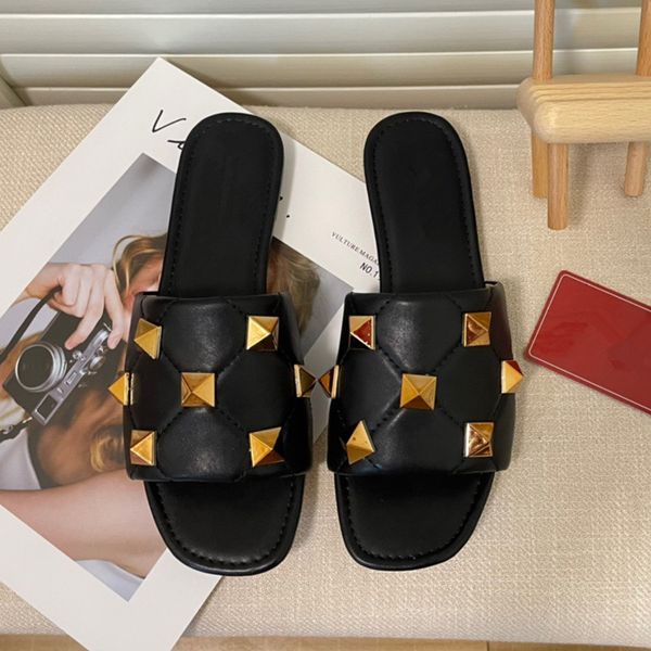 fashion women's slippers designer rivet sandals flat leather beach shoes thick sole flip-flops dress jelly high heels non-slip sheepski, Black
fashion women's slippers designer rivet sandals flat leather beach shoes thick sole flip-flops dress jelly high heels non-slip sheepski, Black