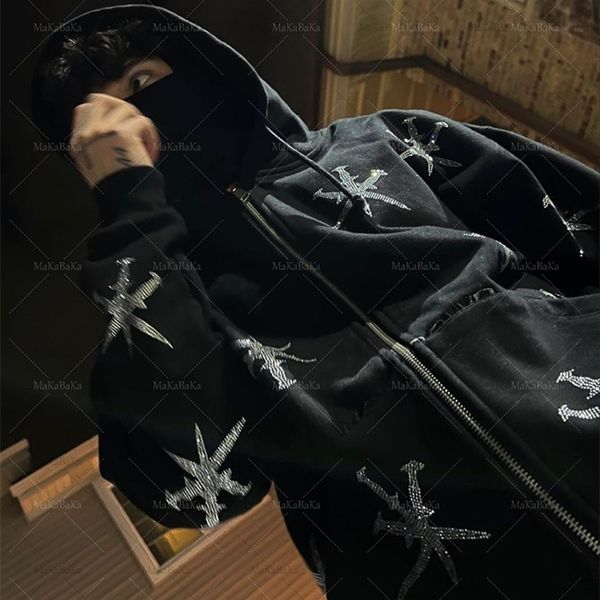 men's hoodies sweatshirts gothic streetwear green zipup hoodie y2k hip hop joggers sweatshirt fashion punk sport coat pullover kawaii c, Black
men's hoodies sweatshirts gothic streetwear green zipup hoodie y2k hip hop joggers sweatshirt fashion punk sport coat pullover kawaii c, Black