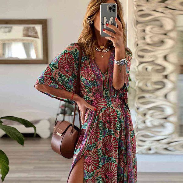 casual dresses fashion autumn vintage print beach boho dress v neck 3/4 sleeve high slit party dress elegant casual high waist long dress t2, Black;gray
casual dresses fashion autumn vintage print beach boho dress v neck 3/4 sleeve high slit party dress elegant casual high waist long dress t2, Black;gray