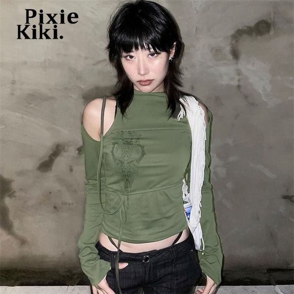 womens t shirt pixiekiki y2k aesthetic cutout long sleeve fashion cold shoulder lace up graphic t shirts harajuku streetwear p85bd18 220831, White
womens t shirt pixiekiki y2k aesthetic cutout long sleeve fashion cold shoulder lace up graphic t shirts harajuku streetwear p85bd18 220831, White
