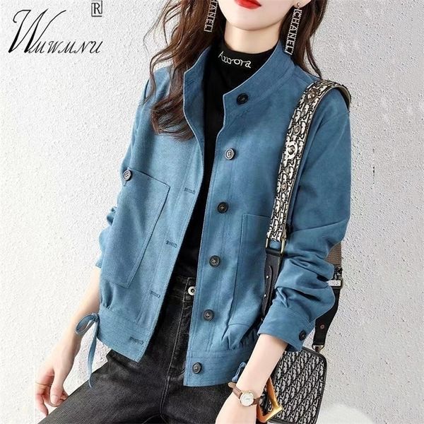 women's jackets standup collar corduroy jacket spring fashion sashes blue veste femme office lady singlebreasted cropped coat 220831, Black;brown
women's jackets standup collar corduroy jacket spring fashion sashes blue veste femme office lady singlebreasted cropped coat 220831, Black;brown