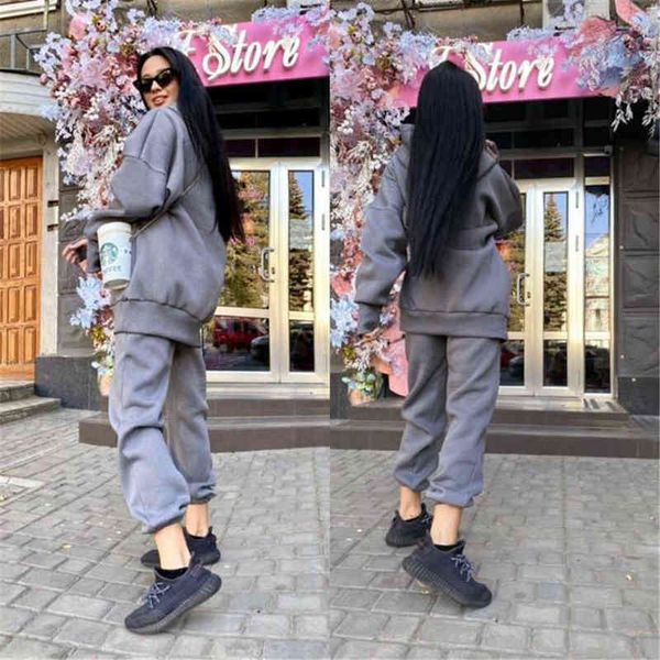 women's tracksuits new women tracksuit hoodies casual solid color thick pullover and long pant 2-piece set women autumn fleece jogger s, Gray
women's tracksuits new women tracksuit hoodies casual solid color thick pullover and long pant 2-piece set women autumn fleece jogger s, Gray