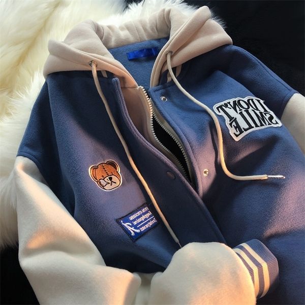 womens jackets embroidery oversized hoodies autumn winter women jackets female outwear baseball uniform loose harajuku coat patchwork ins 22, Black;brown
womens jackets embroidery oversized hoodies autumn winter women jackets female outwear baseball uniform loose harajuku coat patchwork ins 22, Black;brown