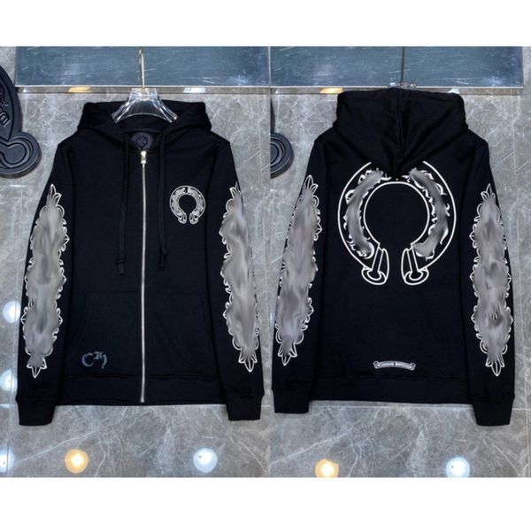 men's fashion luxury sweatshirts classic ch brand hoodie hooded designer horseshoe loose zipper jacket pullover coat women sweatshirt, Black
men's fashion luxury sweatshirts classic ch brand hoodie hooded designer horseshoe loose zipper jacket pullover coat women sweatshirt, Black