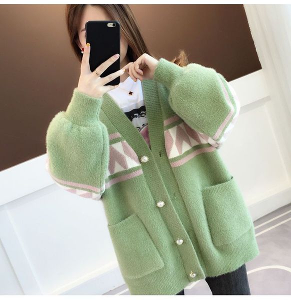 women spring loose button sweater knit designer autumn winter stripe cardigans knitted coat double letter printed sweaters ladies outer wear, White;black
women spring loose button sweater knit designer autumn winter stripe cardigans knitted coat double letter printed sweaters ladies outer wear, White;black