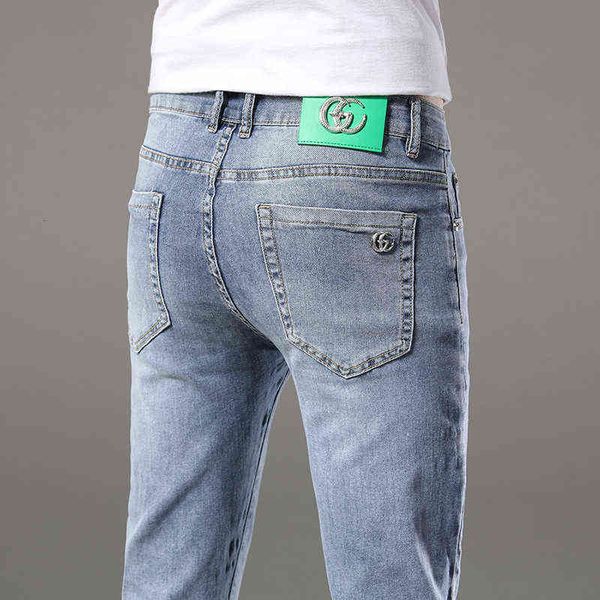 men's jeans spring and summer thin light color jeans loose small straight tube casual pants, Blue
men's jeans spring and summer thin light color jeans loose small straight tube casual pants, Blue