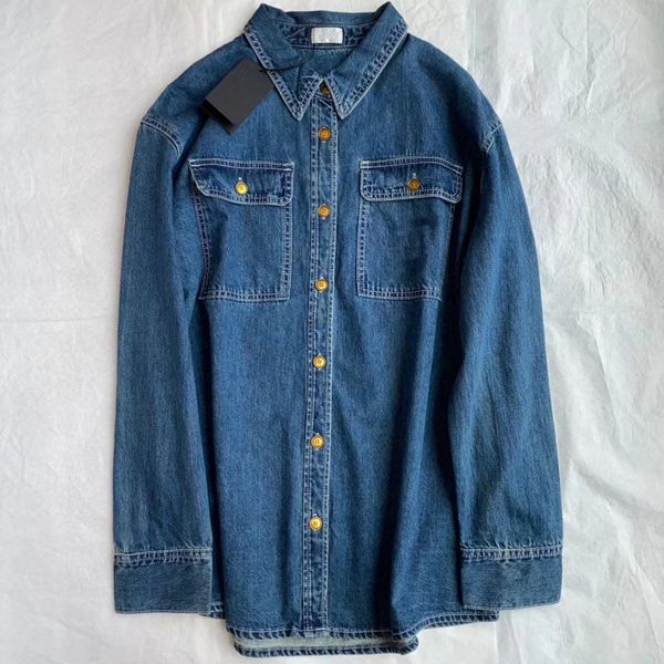 women's denim shirt letter metal button casual long sleeve cardigan jacket fghgh, White
women's denim shirt letter metal button casual long sleeve cardigan jacket fghgh, White