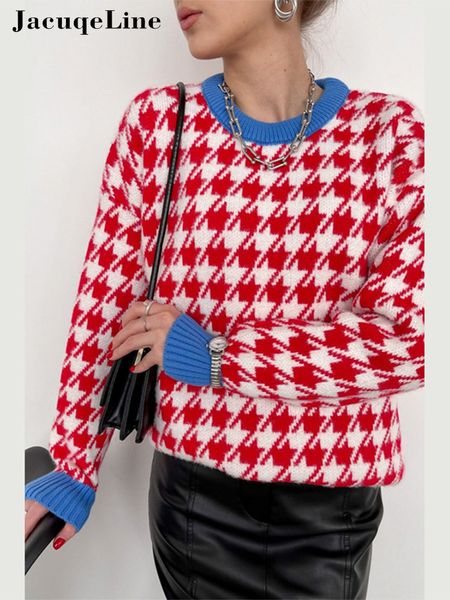 jacqueline autumn winter 2022 fashion plaid sweater women long sleeve o neck casual vintage knitted pullover loose elegant, White;black
jacqueline autumn winter 2022 fashion plaid sweater women long sleeve o neck casual vintage knitted pullover loose elegant, White;black