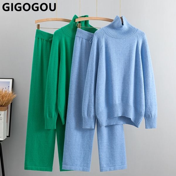 women's two piece pants gigogou two piece cashmere autumn winter women turtleneck wool sweater suits fashion knitted loose pant tracksu, White
women's two piece pants gigogou two piece cashmere autumn winter women turtleneck wool sweater suits fashion knitted loose pant tracksu, White