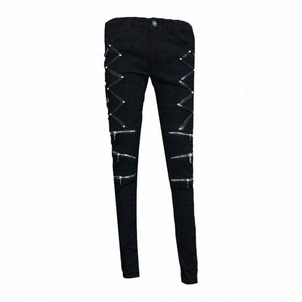 men's pants men's pants fashion hi street skinny punk style leather patchwork streetwear personality hip hop trousers with multi z, Black
men's pants men's pants fashion hi street skinny punk style leather patchwork streetwear personality hip hop trousers with multi z, Black