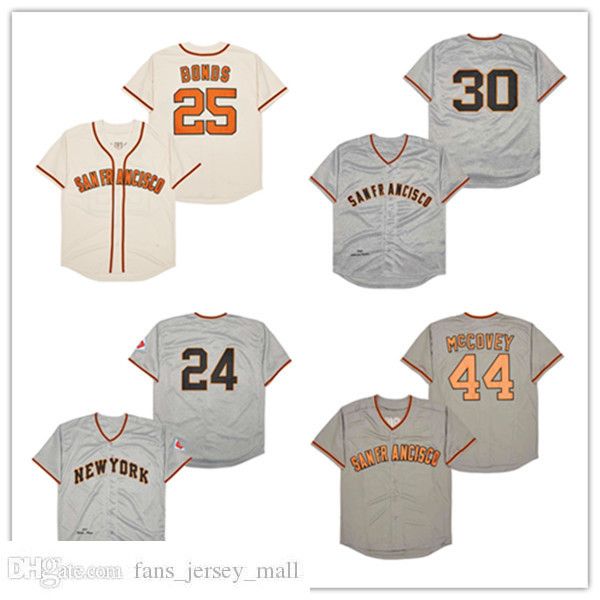 baseball jerseys barry bonds 25 willie mays 24 mccovey 44 orlando cepeda 30 jersey cream grey white black color retired men size 40-56
baseball jerseys barry bonds 25 willie mays 24 mccovey 44 orlando cepeda 30 jersey cream grey white black color retired men size 40-56