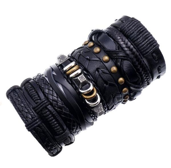 men woman cowhide bracelet diy beaded strands rivet hip hop combination suit bracelet 10styles/1set, Black
men woman cowhide bracelet diy beaded strands rivet hip hop combination suit bracelet 10styles/1set, Black