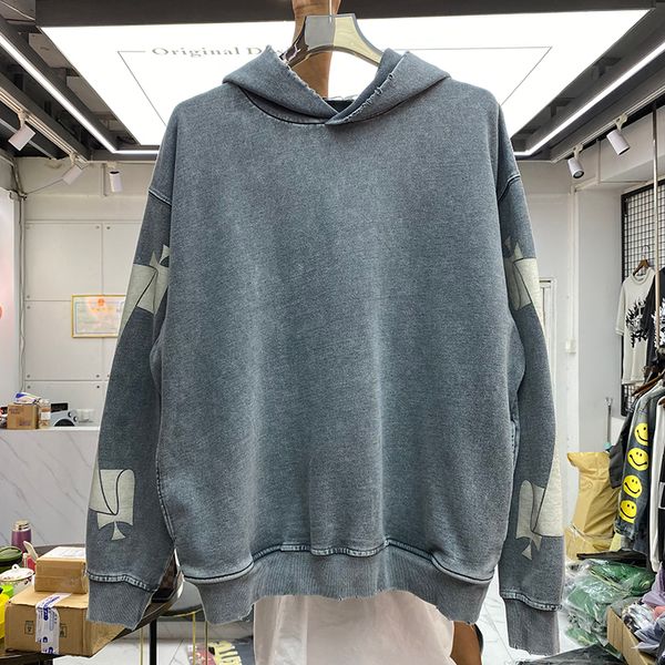 vintage washed sweatshirts hoodie men women ripped printed fleece pullover real pics, Black
vintage washed sweatshirts hoodie men women ripped printed fleece pullover real pics, Black