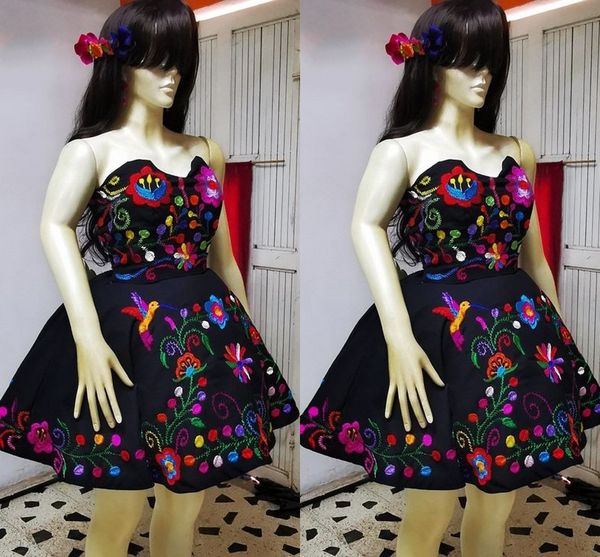 2023 modest mexican embroidered party homecoming dresses mini strapless satin a-line short prom dress formal evening gowns juniors, Black
2023 modest mexican embroidered party homecoming dresses mini strapless satin a-line short prom dress formal evening gowns juniors, Black